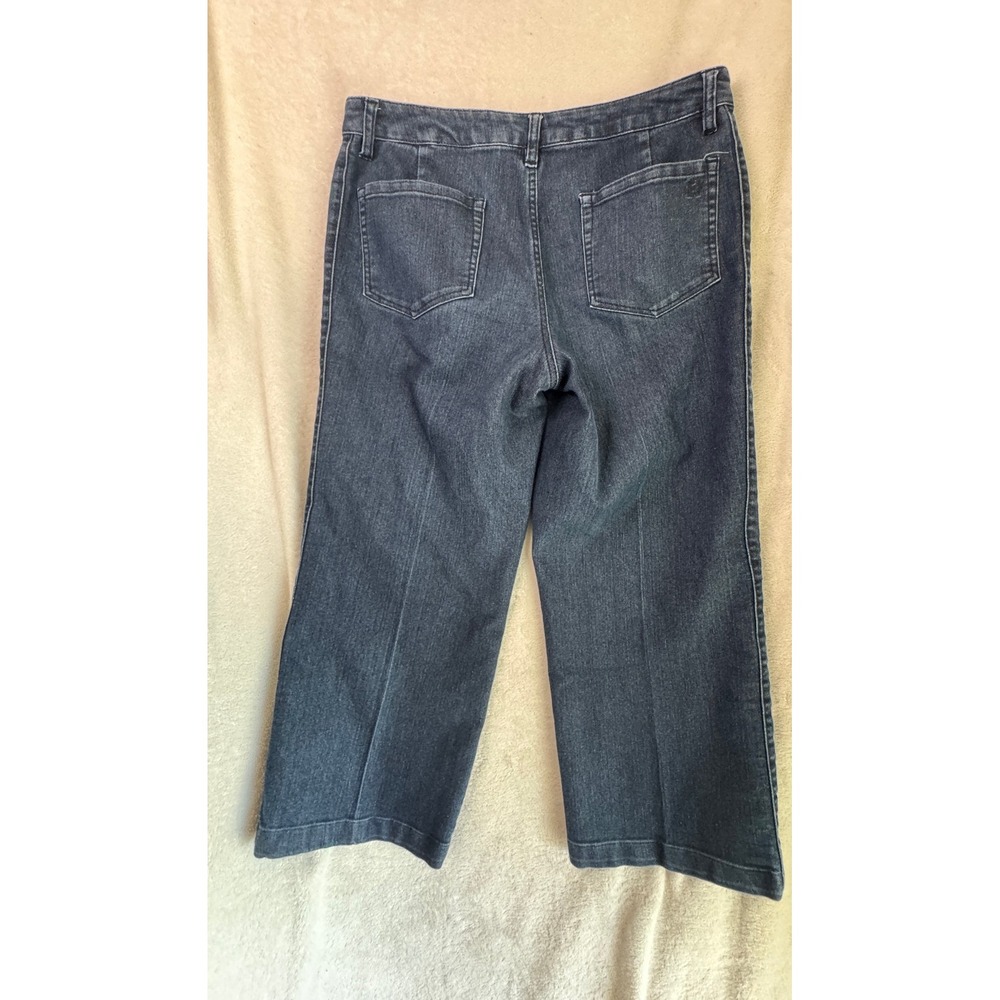 Liz Claiborne Jackie Dark Wash Denim Capri Pants Womens 12P Blue Cropped Jeans